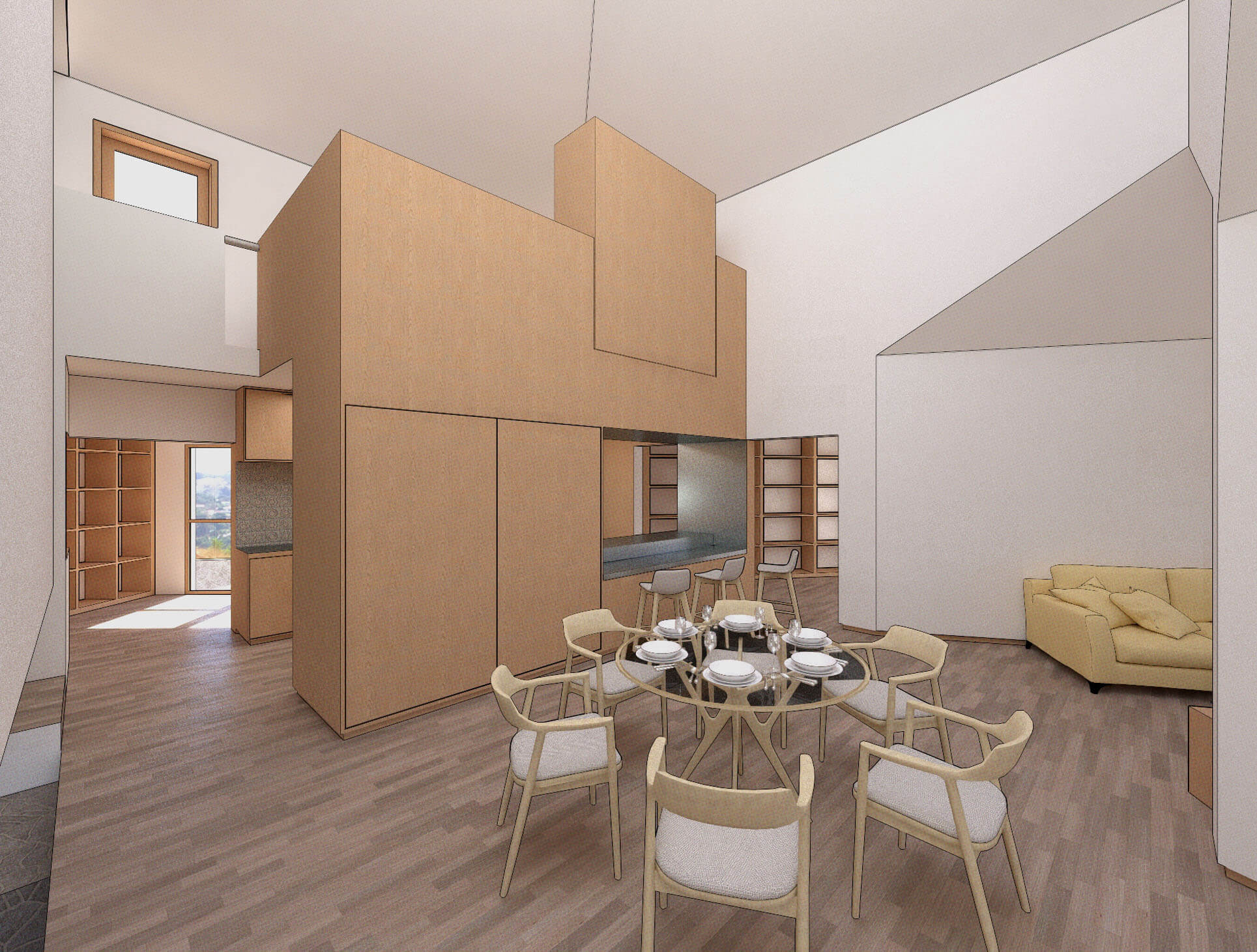 Arquitectura: espacio principal de la casa patio pabellón, diseñada por HGSE arquitectos en Caracas
