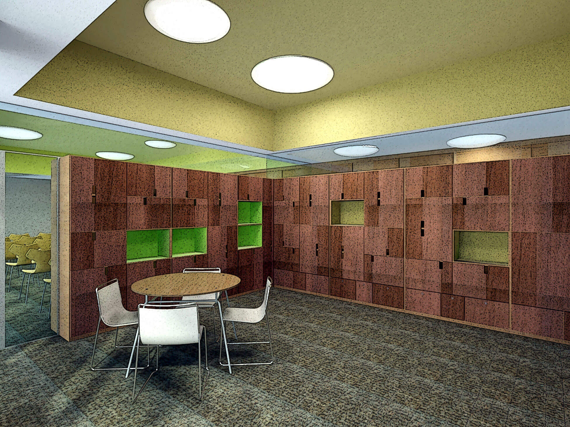 Diseño y reforma de oficinas: Un grupo de muebles de diseño modulares de madera configuran las áreas de trabajo