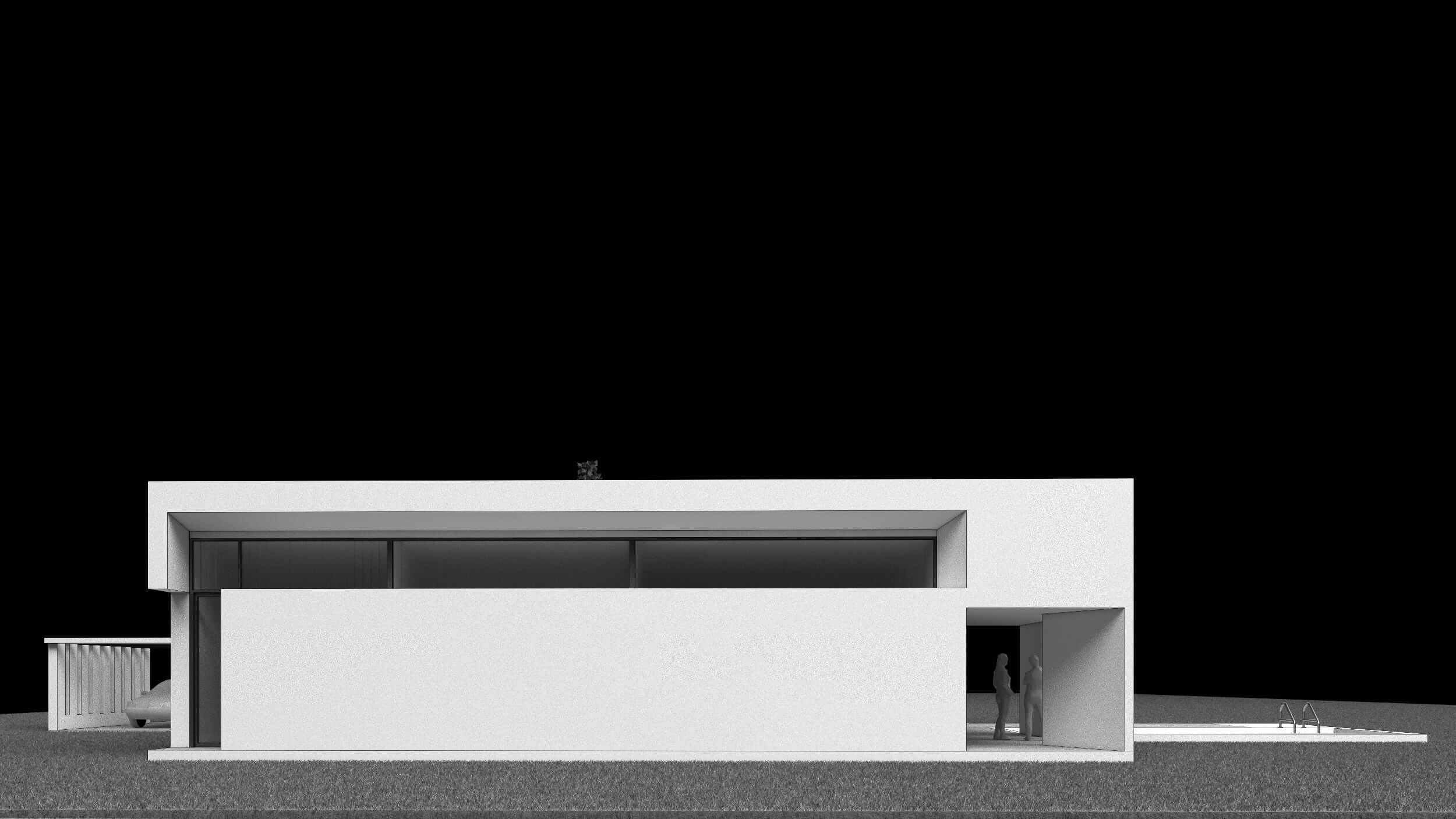 Alzado Norte del diseño de la casa en Fresnedillas de la Oliva, Madrid