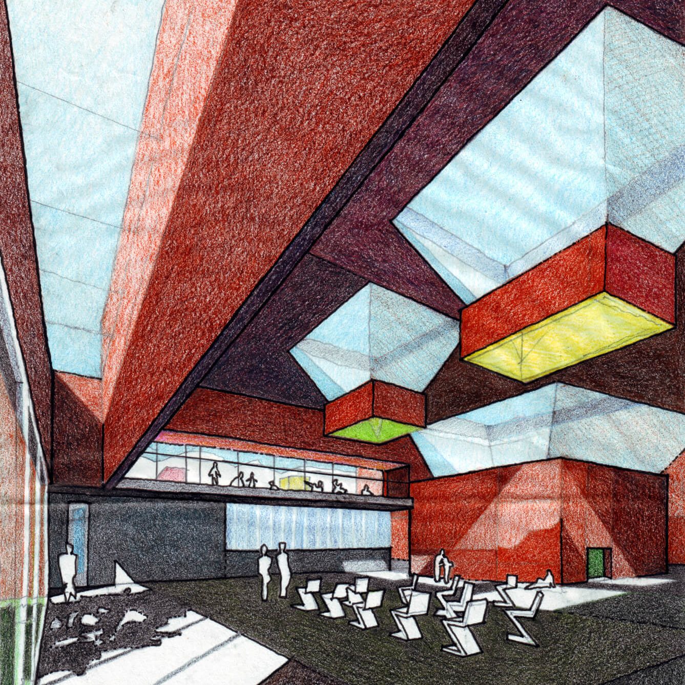 Escuela infantil y guardería. Espacio interior de encuentro y juegos Espacio interior de encuentro y juegos de la escuela infantil diseñada por HGSE Arquitectos en Italia