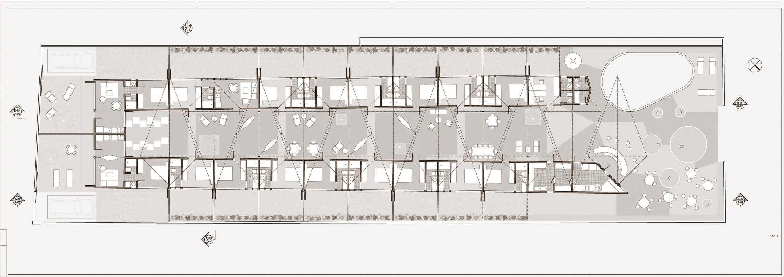diseno-arquitectura-medida-posada-araya-planta-general Hotel en la playa. Plano de la planta general