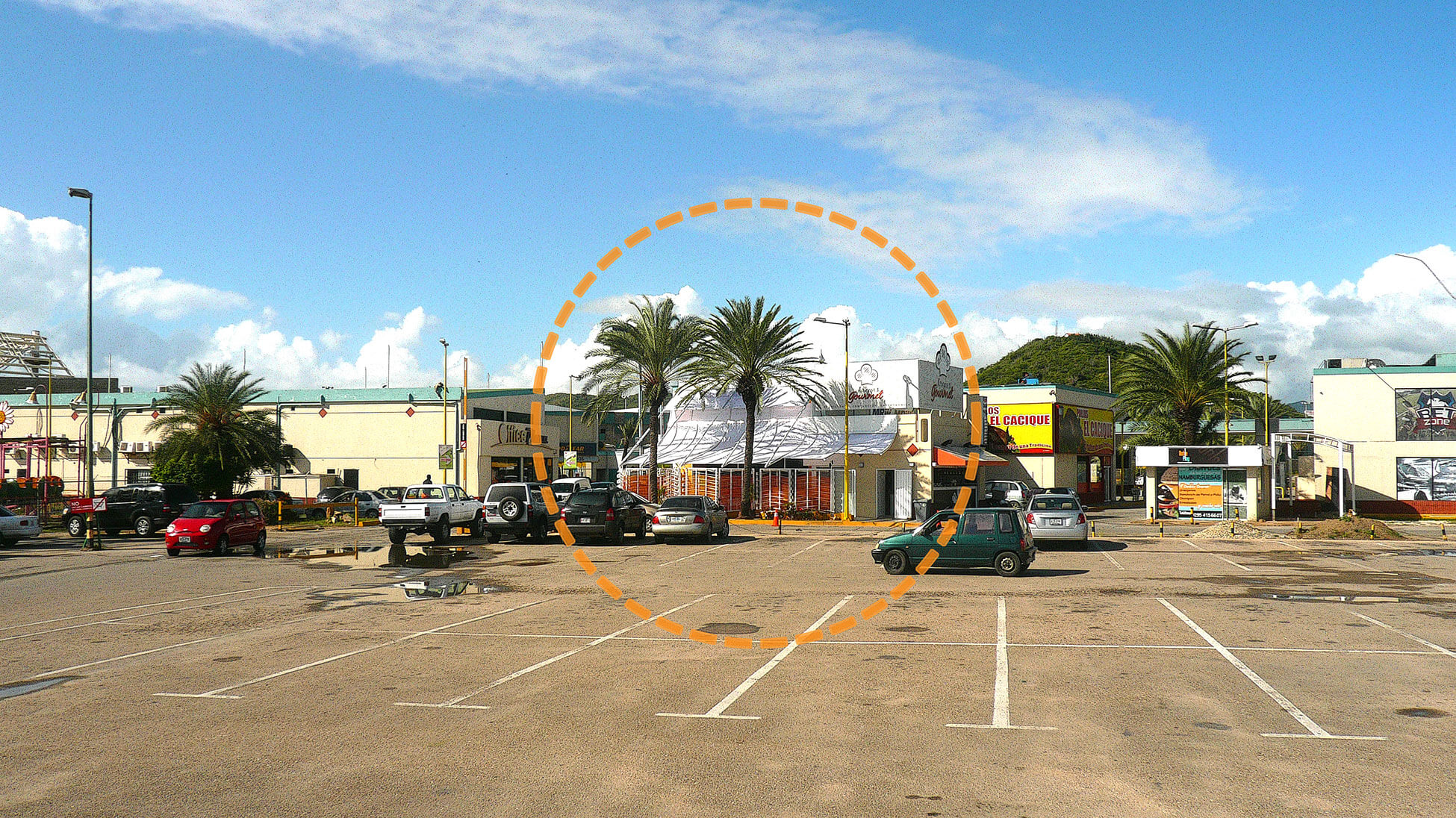 Diseño de arquitectura para un restaurante. Entorno del restaurante en Porlamar, isla de Margarita