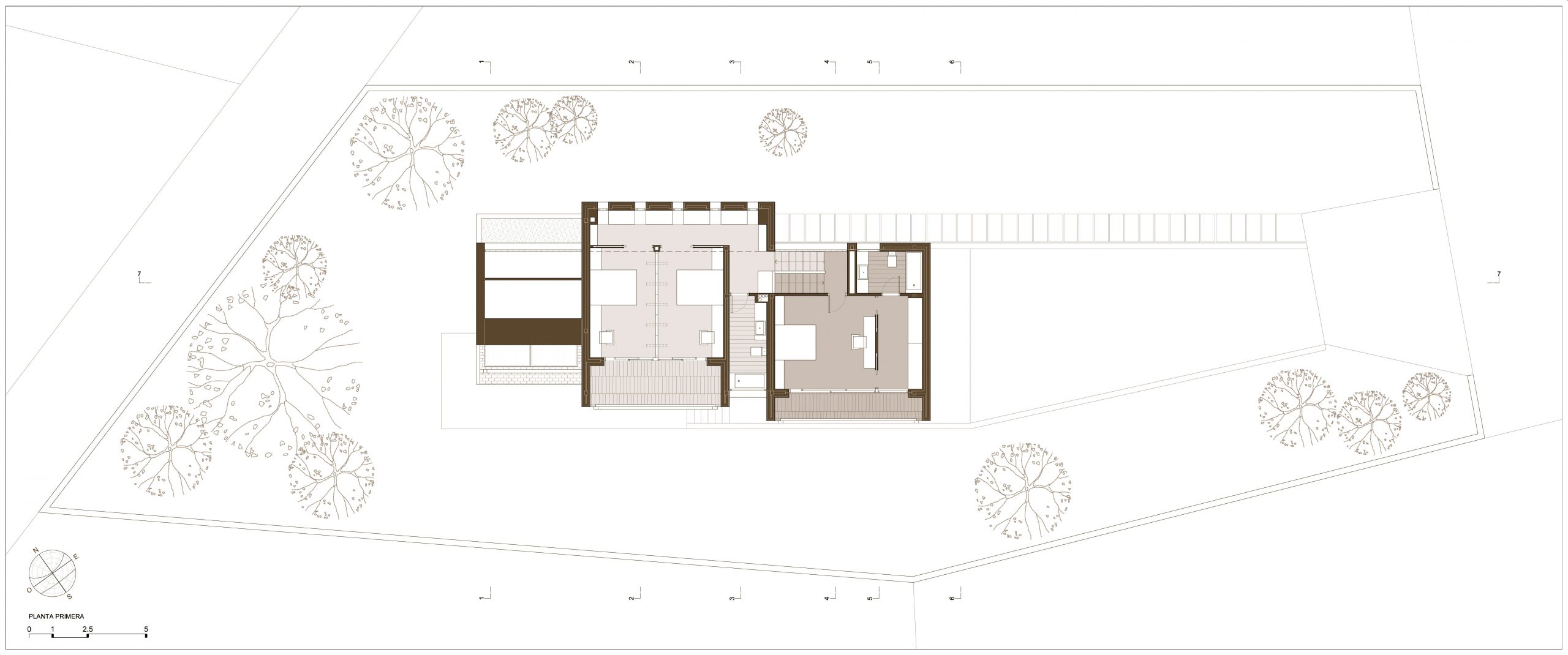 Diseño de casa en la Sierra de Madrid. Plano de Planta Primera