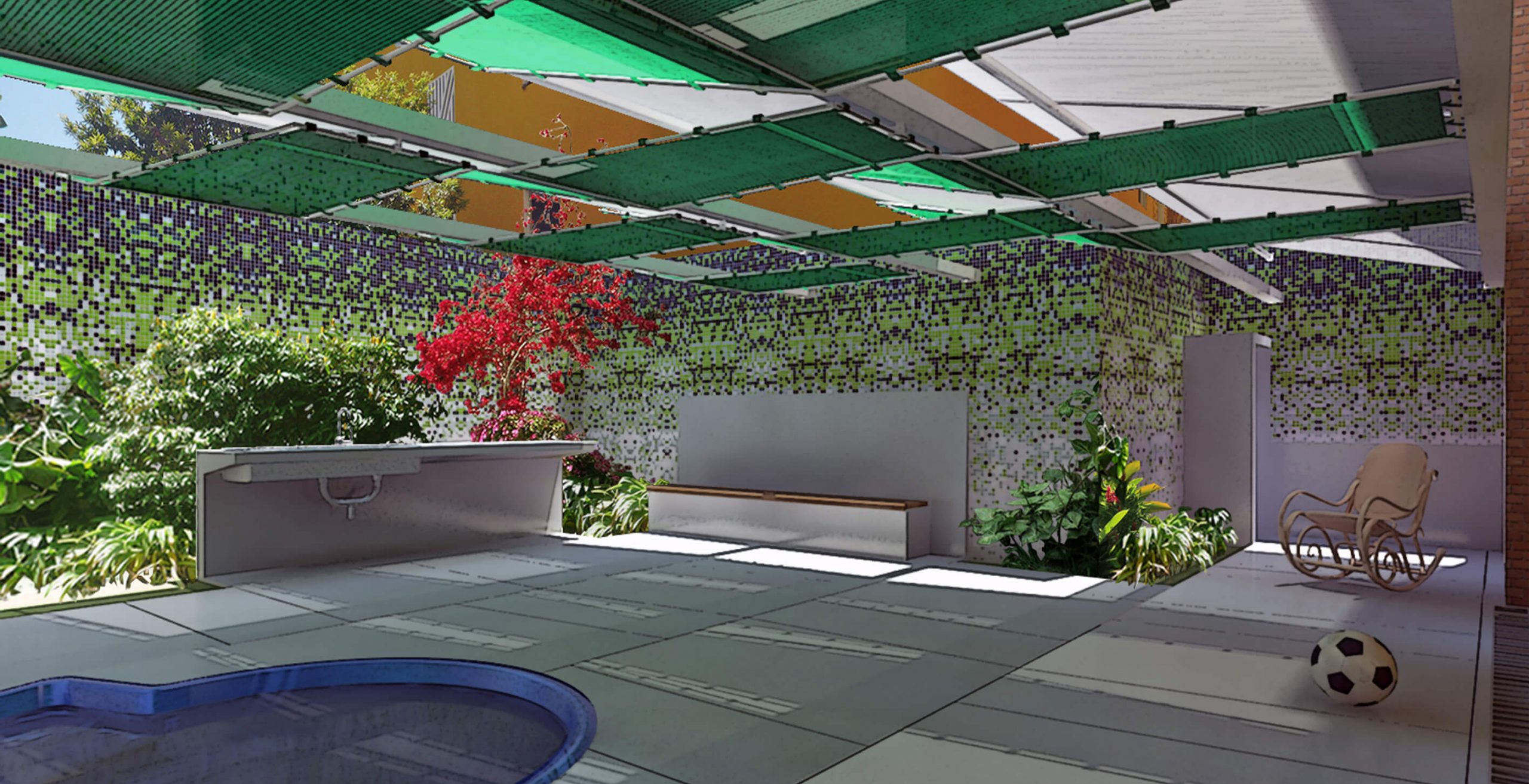 diseno-de-patio-ejecucion-obras-e Diseño de un patio. Ejecución de obras para acondicionar el patio de un apartamento. Fase 5