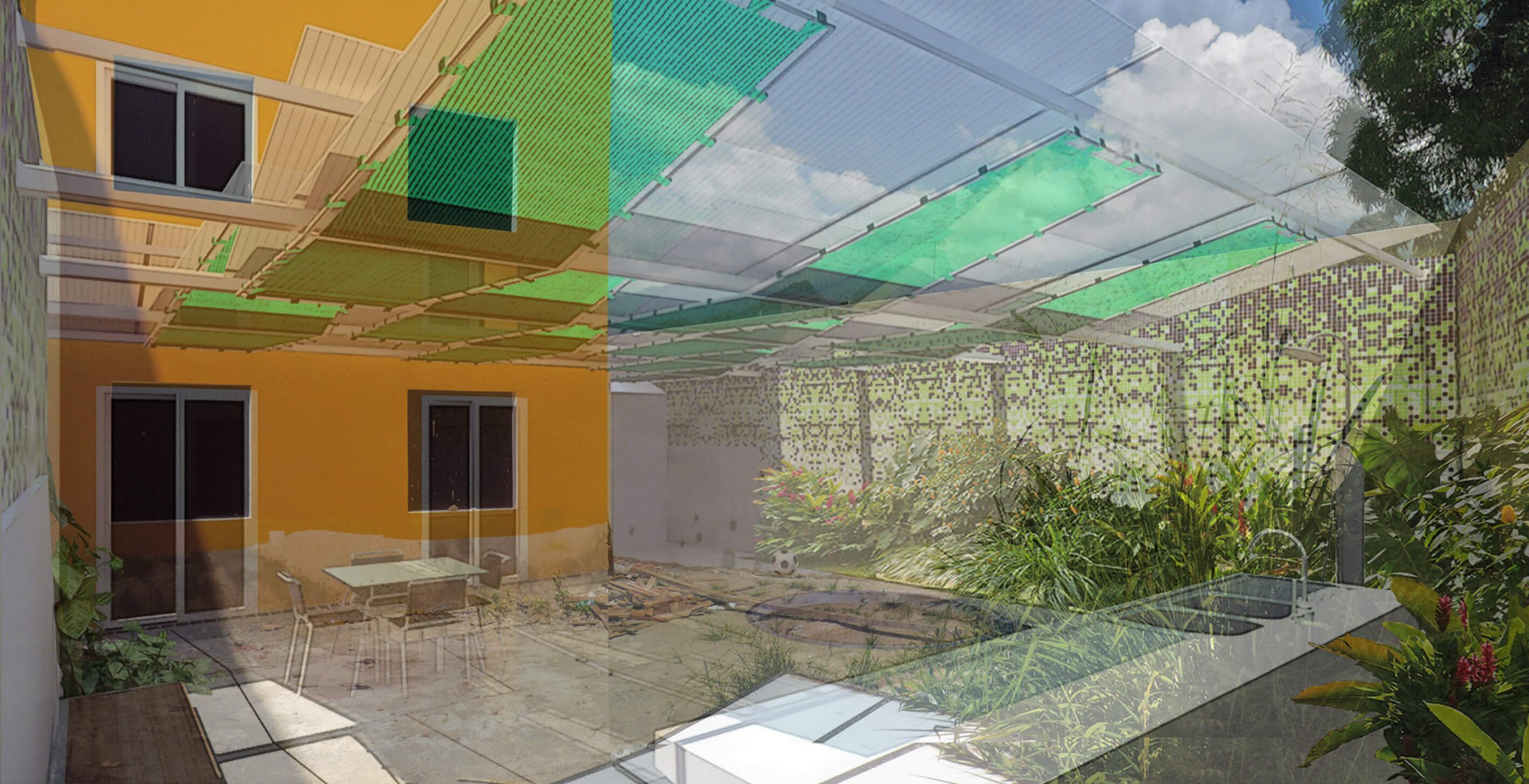 Diseño de un patio. Proceso de construcción de obras para acondicionar el patio de un apartamento. Fase 3