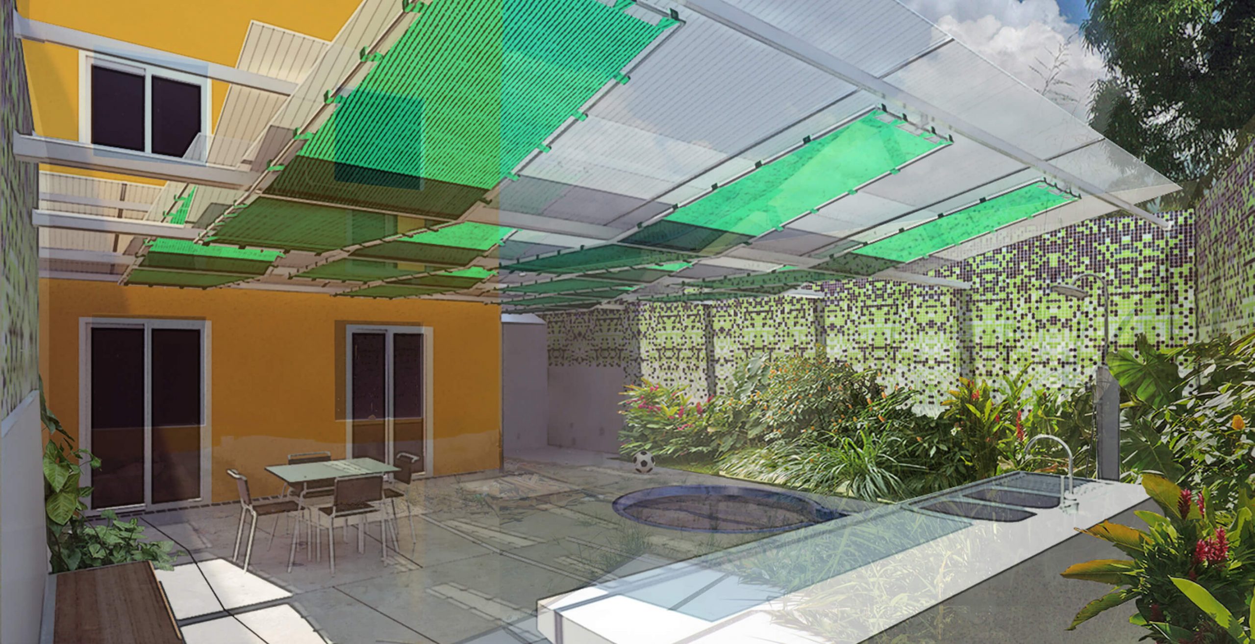 Diseño de un patio. Proceso de construcción de obras para acondicionar el patio de un apartamento. Fase 4