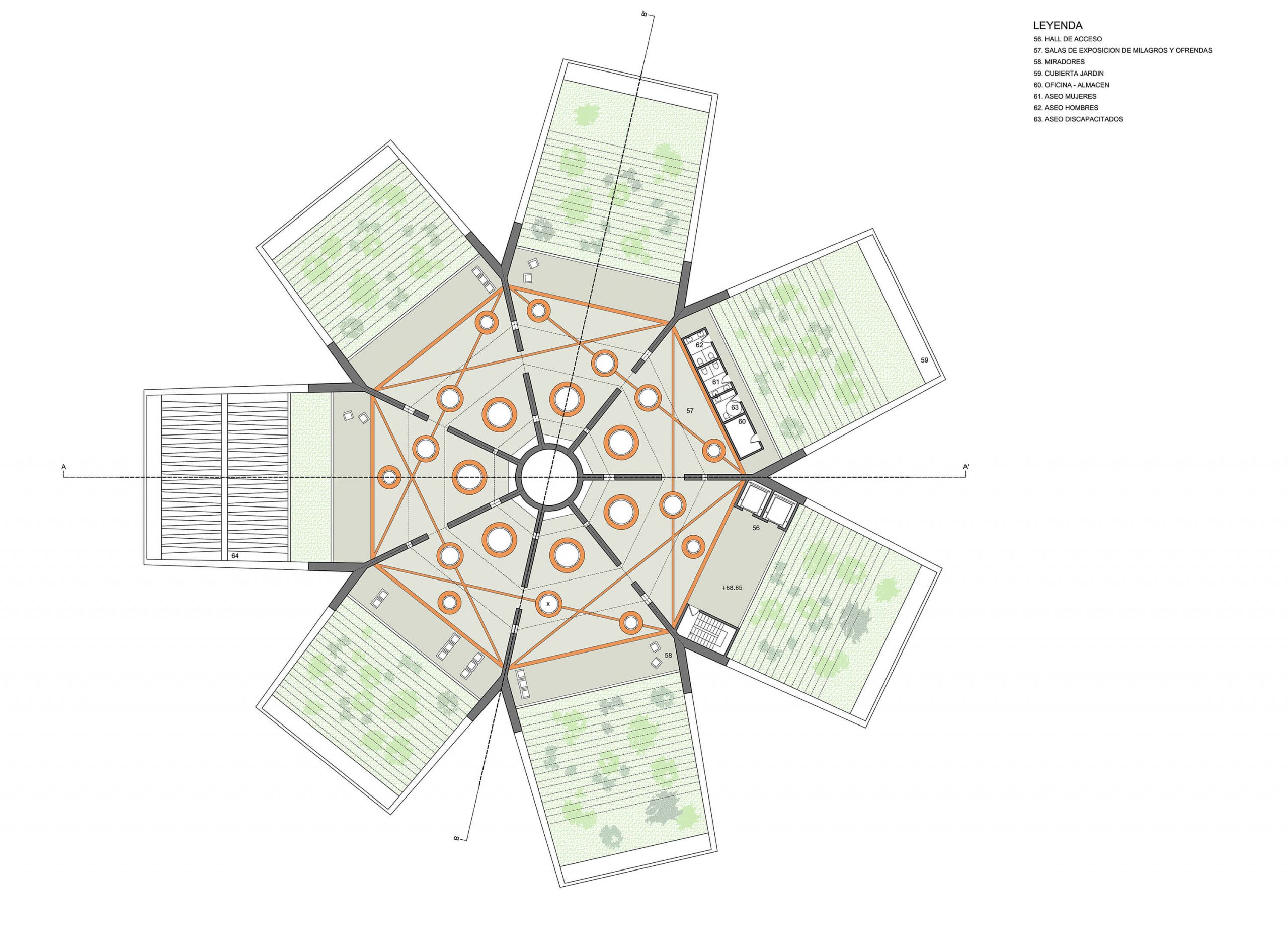 Templo Votivo para la Virgen del Valle. Plano de planta del Museo de los milagros Templo Votivo para la Virgen del Valle. Plano de planta del Museo de los milagros