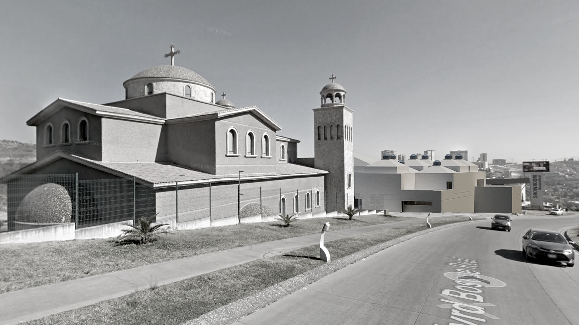 fotomontaje-centro-comunitario-iglesia-ortodoxa-san-jorge Centro Comunitario San Pedro y San Pablo junto a la iglesia ortodoxa San Jorge en Bosque Real Ciudad de México