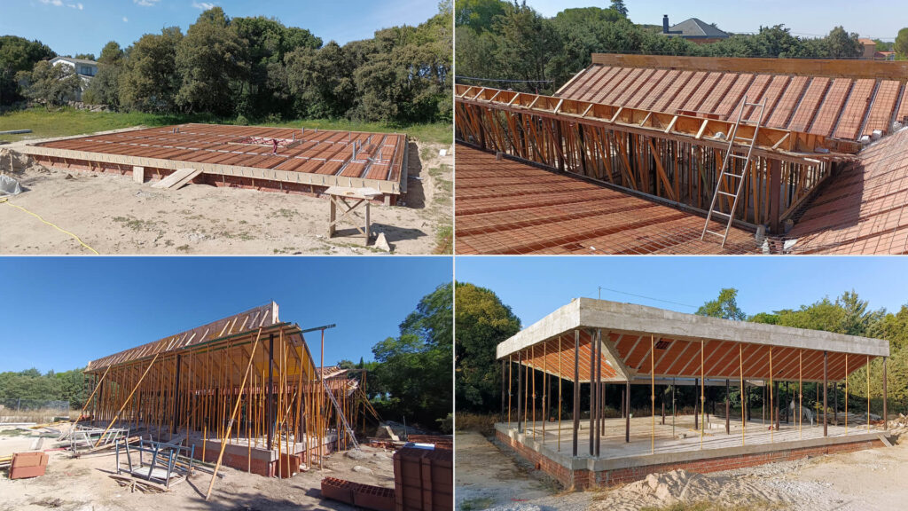 Ejecución de obra de vivienda unifamiliar en Fresnedillas de la Oliva, Madrid Obra de construcción de vivienda en Fresnedillas, ejemplo real para calcular cuánto cuesta construir una casa en España.