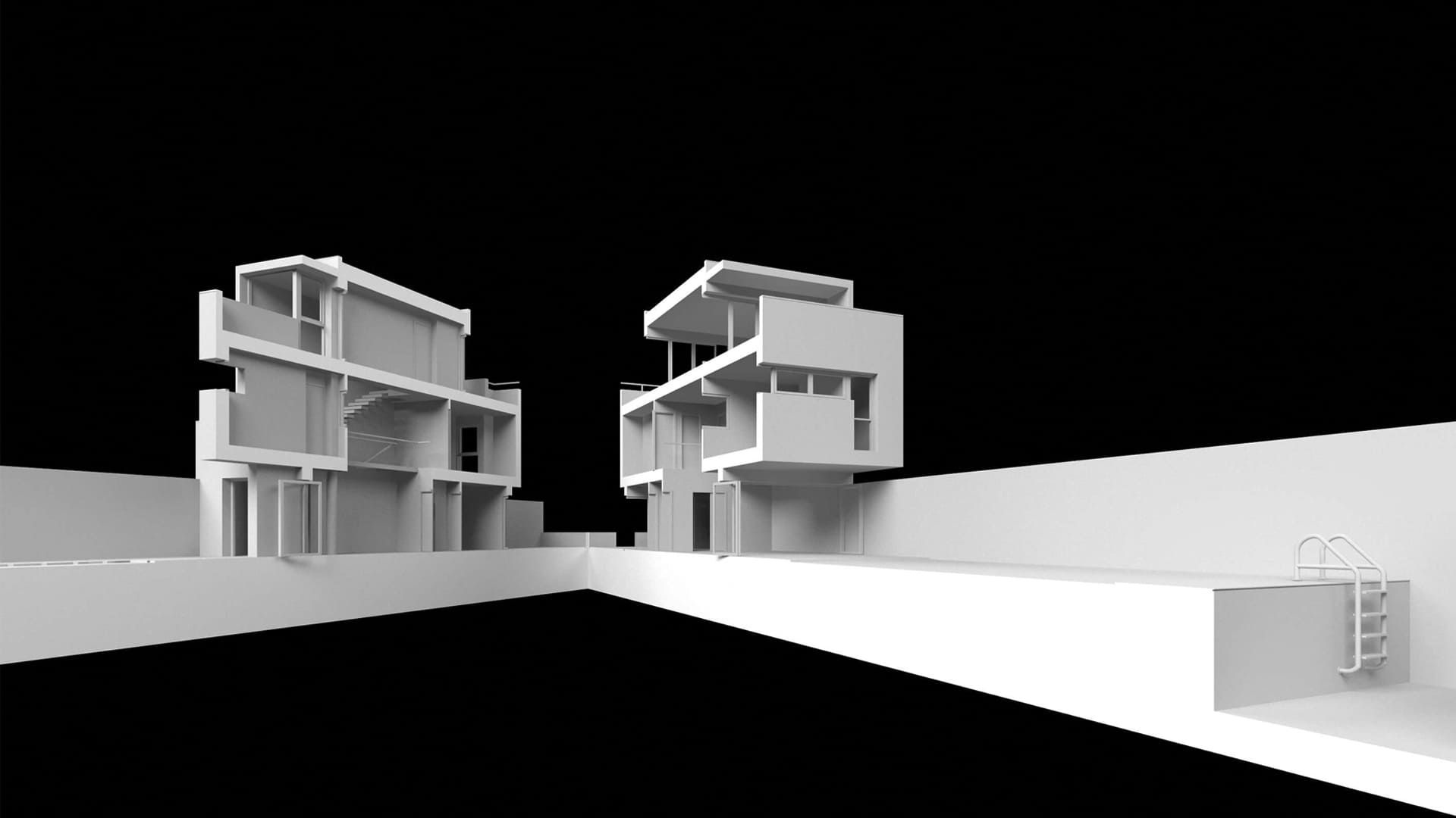 diseno-casas-valdemoro-madrid-seccion-longitudinal-chalet-adosado Casas modernas en Valdemoro: Diseño y arquitectura de chalets en la Comunidad de Madrid. Sección longitudinal del modelo.