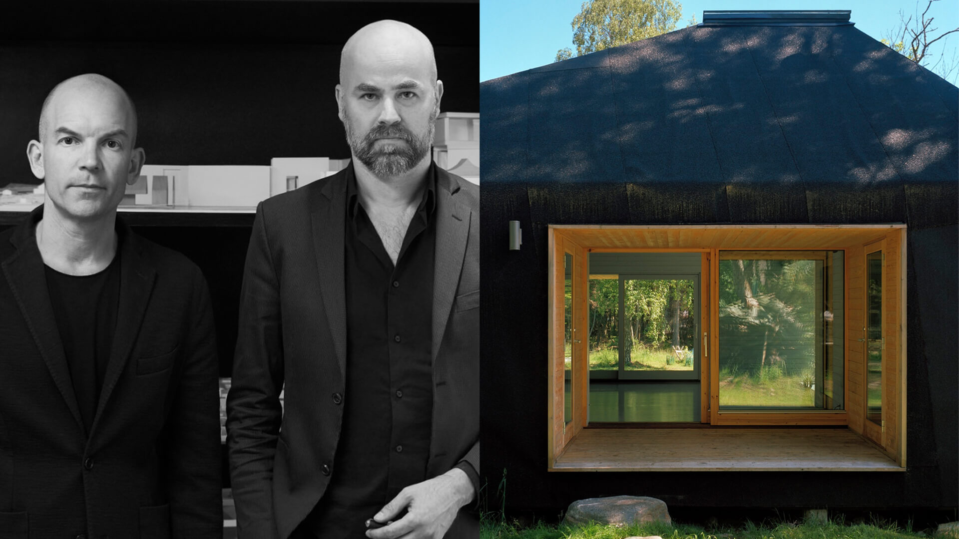 Arquitectos Tham & Videgard junto a su diseño de Casa Pequeña en Söderöra, vivienda compacta de una sola planta en Suecia.