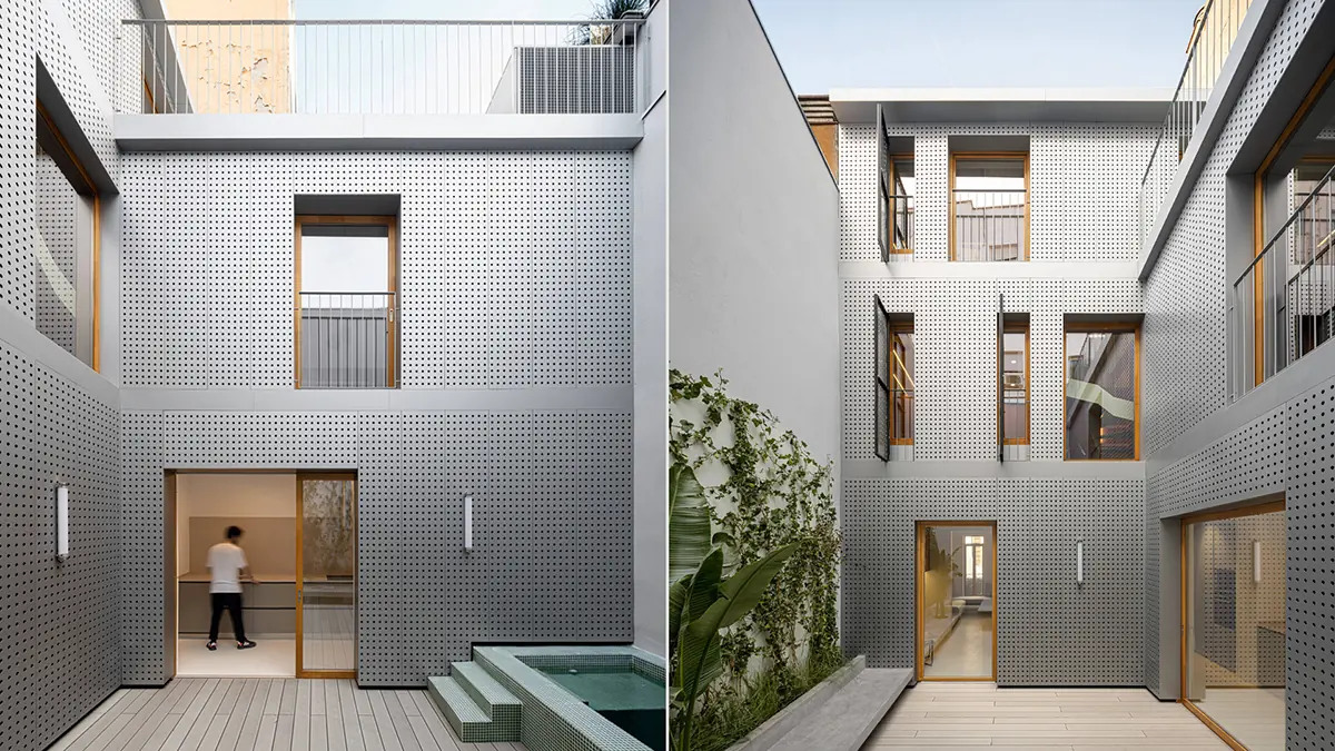 Fachadas de casas modernas de aluminio reciclado en Madrid: Casa Castelar.